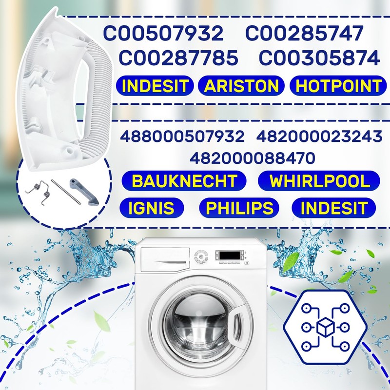 Washing Machine Door Handle Set Genuine Code C00507932 C00287785 C00285747