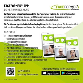 FaceFormer ONE blue • Trainings-App kostenlos • Ursächlich wirksam bei Schnarchen, Schlaf-Apnoe, Schlafstörungen, CMD, Zähneknirschen, Schmerzen an Kiefer und Nacken • Original Dr. Berndsen