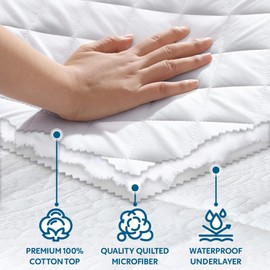 Guardmax Waterproof Quilted Fitted Mattress Pad | Hypoallergenic Cover | Breathable, Noiseless Barrier | Twin XL (39 x 80 x 13)