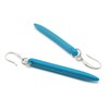 THEPRETTYBITS Turquoise Blue Howlite Earrings, Dyed Gemstone Spikes, Long Dangle