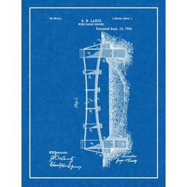Wire Cable Bridge Patent Print Blueprint with Border (24" x 36") M14198