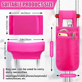 Threlaco 5 Pcs Crutch Pads, Hand Grips, Bag Underarm Crutches Padding Cover for Adults Armpit Padding, Hand Grips, Pouch, Lightweight Accessories for Adult Youth Walking (Pink)