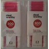 Double Tip 100% Pure Cotton Swabs 300 Tips/Pk Pink Sticks