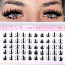 zanlufly Lash Clusters KIt D Curly Lash Extension Kit Volume Thick Eyelash Extension Kit Full Mega Individual Lashes Kit Comestic Makeup:_Bottom Lashes