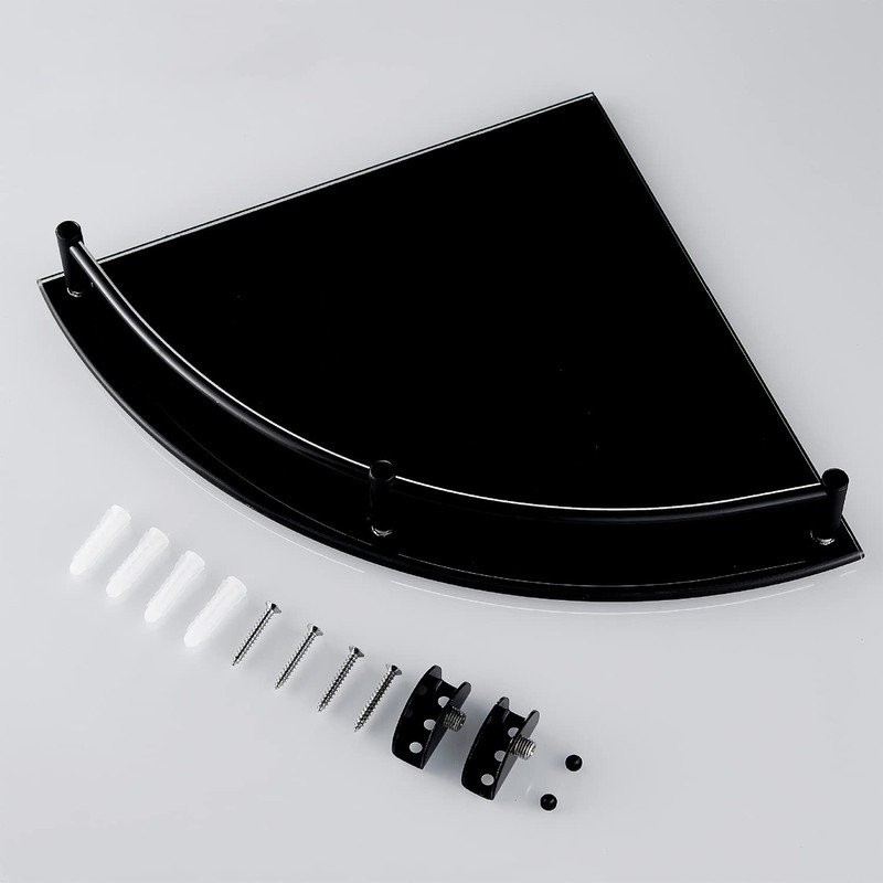 Halyuhn 2 Tier Glass Corner Shower Shelf for Inside Shower,