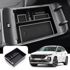 LFOTPP Tucson NX4 AT Car Centre Console Organiser, Accessories Centre Armrest Storage Box Original (White)