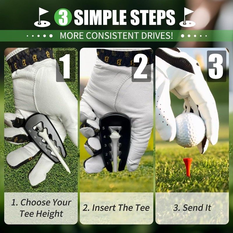 nnOuOnn 2Pcs Golf Tee Height Tool, Adjustable Precision Tees Height