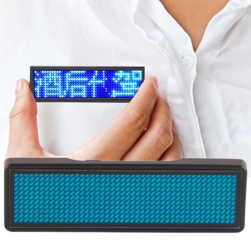 LED Name Badge, Mini LED Digital Programmable Scrolling Name Message