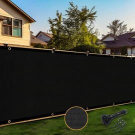 Artpuch 6'x54' Privacy Screen Fence Black Commercial Premeable Shade Cover with Grommets Heavy Duty Residential Fencing, for Chain Link Fence, Patio, Backyard, Farm AF10 (Customized Available)