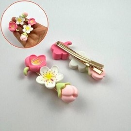 Flower-shaped accessory fastening daily girl women hair clip (WFLKQGX) / 꽃모양 악세서리 고정 데일리 여아 여성 헤어핀 집게 (WFLKQGX)