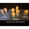 Eywamage Realistic Ivory Slim Flameless Pillar Candes with Remote, Real
