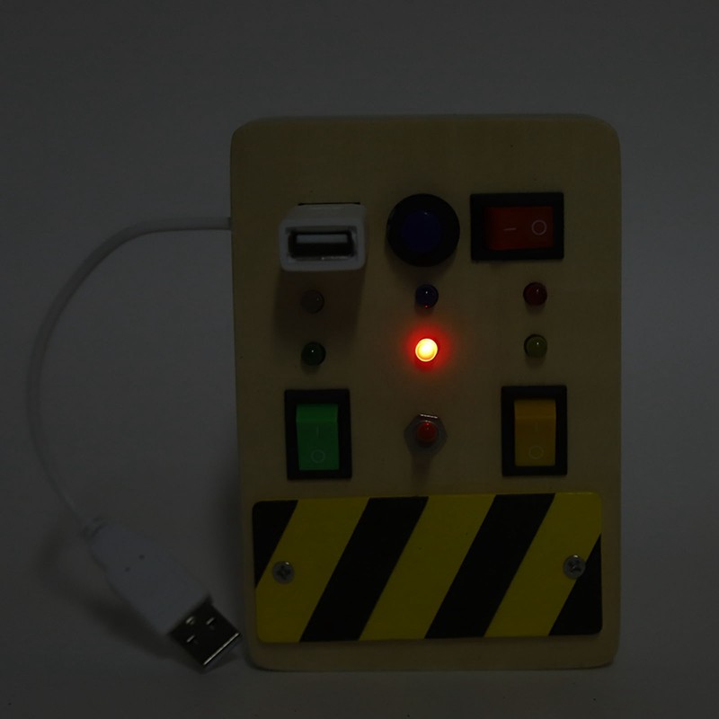 Light Switch Sensory Board Electric Wooden LED Early Education Color