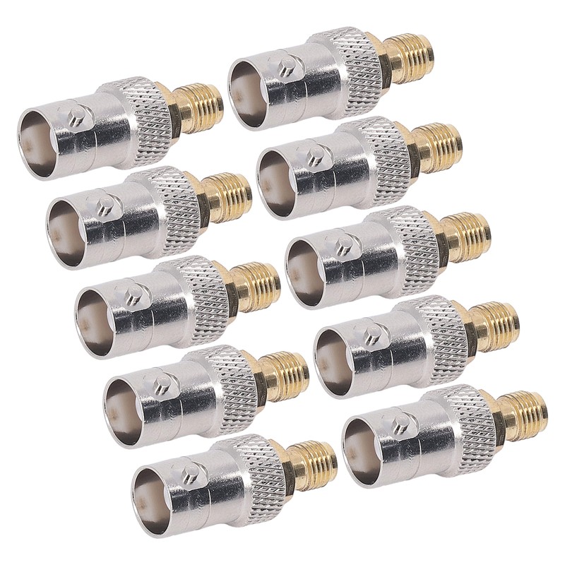 10Pcs RF Coaxial Cable Adapter SMA Female to BNC Female