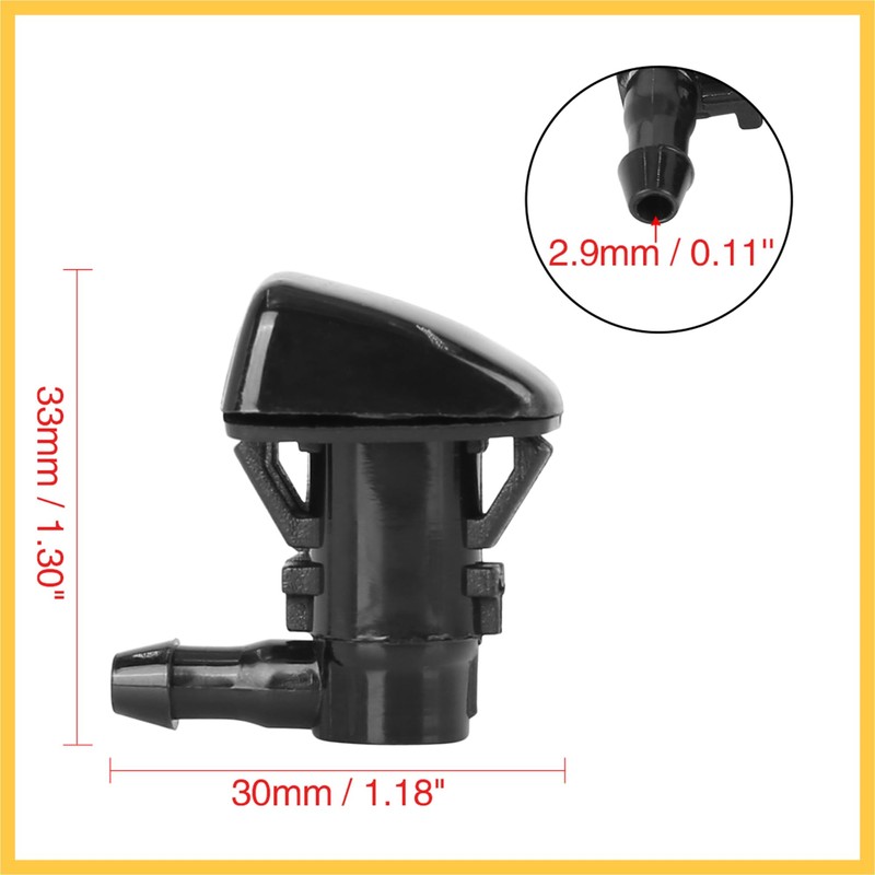 REPAIROCK 2pcs 8S4Z17603AA Windshield Washer Sprayer Nozzle Single Hole Replacement