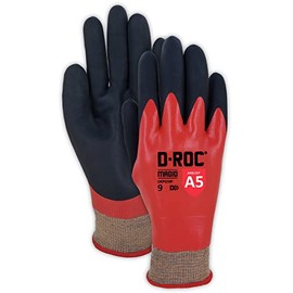 MAGID D-ROC DX+ Technology DXPG59F 18-Gauge Double-Dipped Foam Nitrile Fully Coated Coreless Work Glove – Size 11/XXL–Cut Level A5–12 Pairs