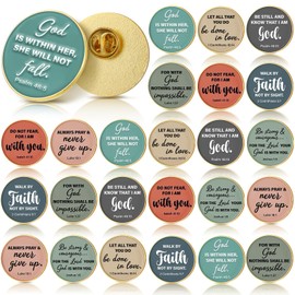 Landical 24 Pcs Christian Pin Gift in Bulk for Women Men Easter Mother's Day Gifts Bible Verse Pins Jesus Enamel Lapel Pins Religious Metal Badge Brooch for Church(Fresh,Biblical Verse)