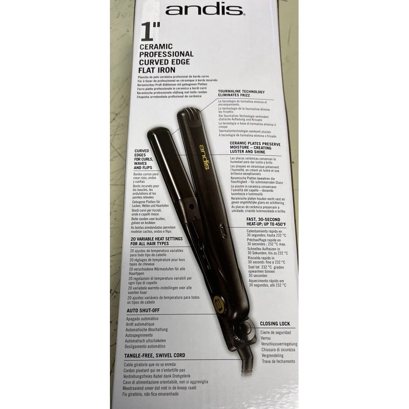 Andis 30260 1" Ceramic Professional Flat Iron Dual Volt Straightener