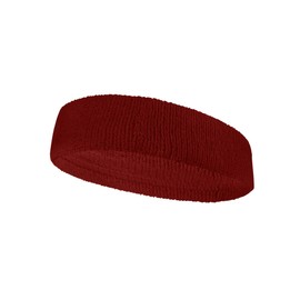 COUVER Premium Quality Large Basketball Terry Cloth Head Sweatband(1 Piece) - Dark Red