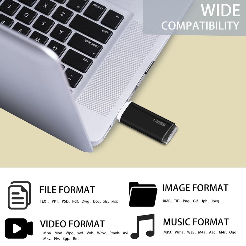 USB Stick 128 GB, Memory Stick 2.0 Memory Stick USB