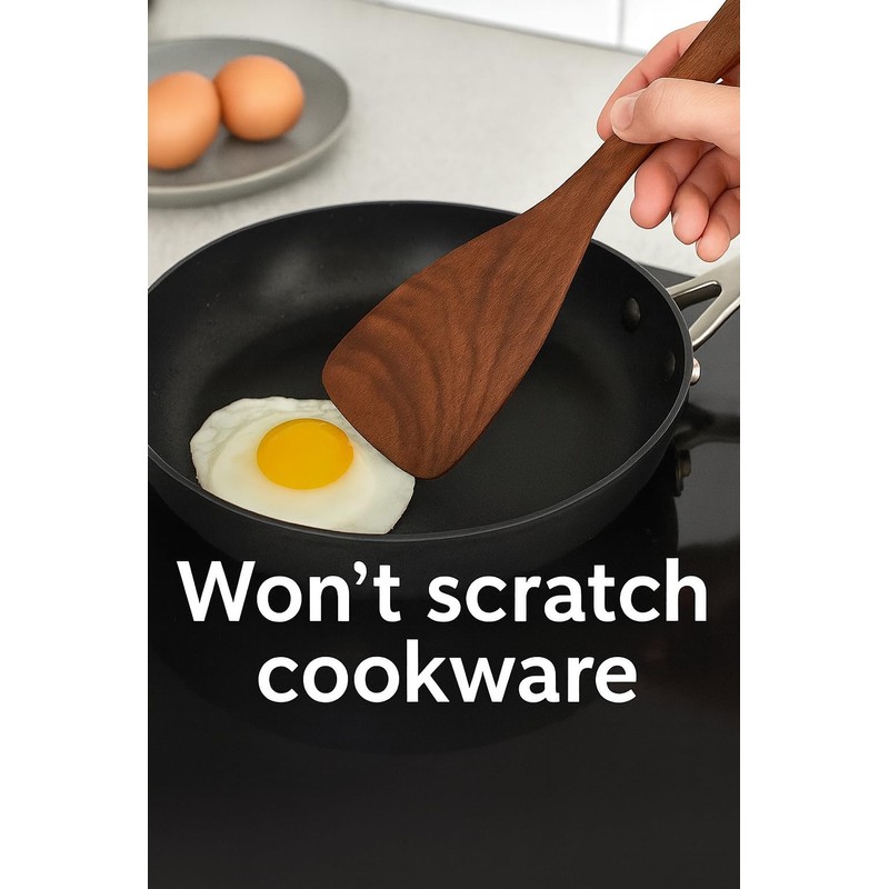 R&C 9-Piece Wooden Kitchen Utensil Set – Premium Teak Cooking