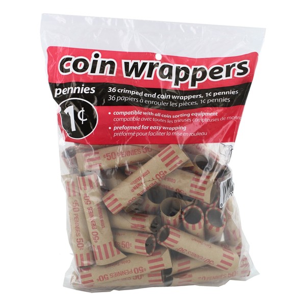 Coin-Tainer Penny Coin Wrappers, Pack of 36