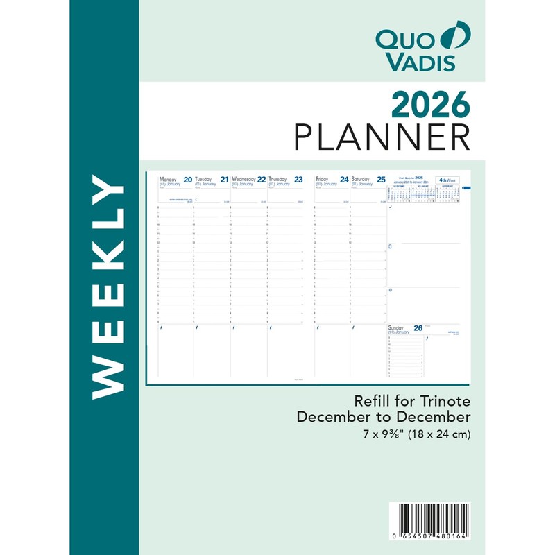 Quo Vadis 2026 Refill for Trinote - Weekly Planner -