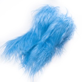 2 Pcs Fake Fur Faux Fur Fabric, 2 x 60 inch Pre-Cut Fluffy Fuzzy Fake Fur Fabric for Crafts, DIY, Hats, Bags, Costumes, Sewing Crafts (Blue)