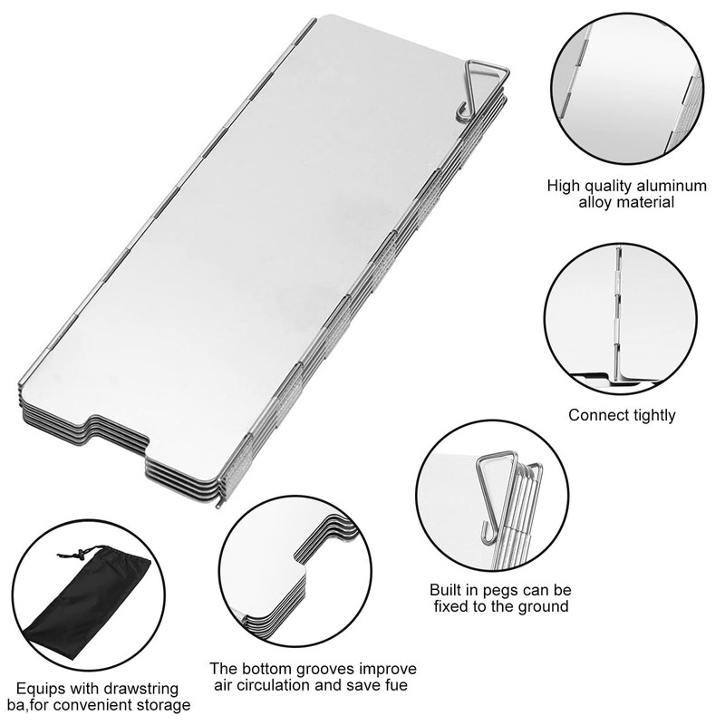 Stove Windscreen, 14PCS Camp Stove Windshield, Outdoor Folding Gas Windshield,