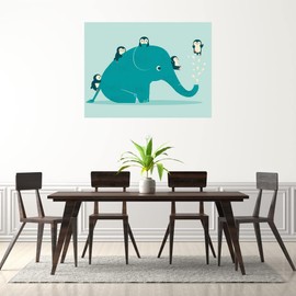 Fine Art Canvas Waterslide Canvas Wall Decor by Artist Jay Fleck for Living Room, Bedroom, Bathroom, Kitchen, Office, Bar, Dining & Guest Room - Ready to Hang - 43 in x 32 in