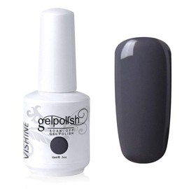 Vishine Gelpolish Lacquer Shiny Color Soak Off UV LED Gel Nail Polish Professional Manicure Dark Grey(1538)