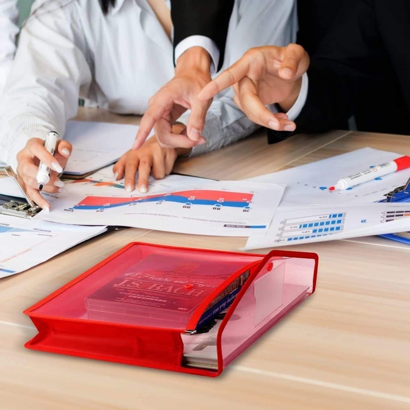 Pack of 8 A4 Document Wallets, Document Folder with Press