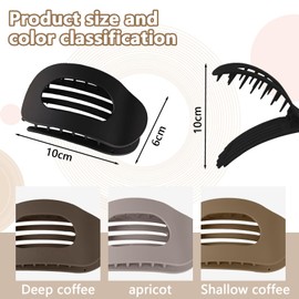 TenaLucy Set of 4 Hair Clips, Matte Hair Clips, Women's Hair Claw Clips, Non-Slip Hair Clips for Women, French Hair Clips Set, Strong Hold, Plastic, French, Double Row Teeth (4 Colours)