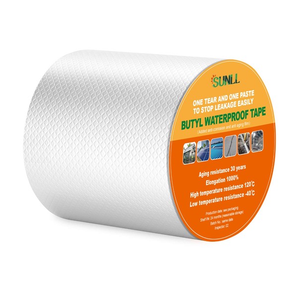 SUNLL Adhesive Butyl Tape 6"W X 33'L, Upgraded Leak Proof