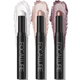 3 Pieces Cream Eyeshadow Stick, Bright Eyeshadow Pencil Crayon Set, Matte and Shimmering Eye Make Up Set, Long-Lasting Waterproof Eyeshadow Makeup Pen Tool (01#02#03#)