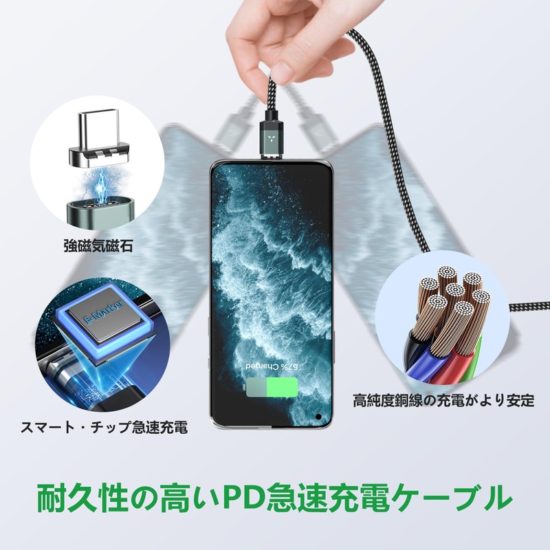 Magnetic Charging Cable [2 Pack of 2, 3.7 ft (1.2