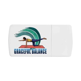 'Dynamic Yoga Stretching Posture' Pill Box with Tablet Splitter (PI00029318)