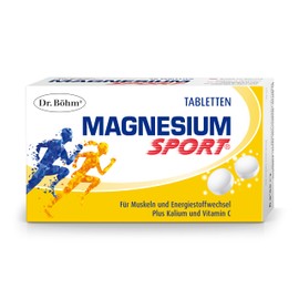 Dr. Böhm Magnesium Sport Tablets, Pack of 60: Dietary Supplement for Athletes, for Muscles and Energy Metabolism, with Magnesium, Potassium and Vitamin C