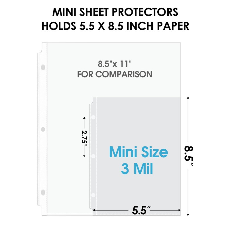 KTRIO Heavyweight Sheet Protectors 5.5 x 8.5 inch, Clear Page