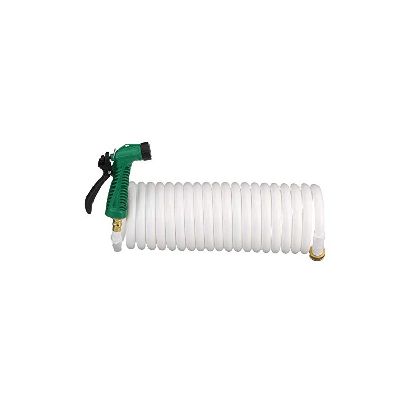 Seachoice Coiled Washdown Hose w/ Sprayer and Brass Fittings, 25