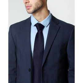 Jacob Alexander Corbata clásica para el cuello de mezcla de seda para hombre, Azul marino, Talla única