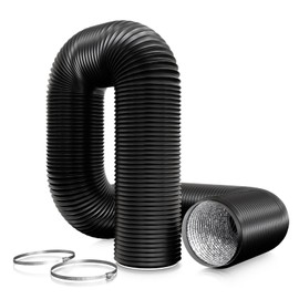 Aygrochy Aluminium PVC Ventilation Ducting with 2 Clamps,125mm Air Duct Flexible Hose for Universal Tumble Drier, Cooker Hood, Extractor Fan(125mm*3m)