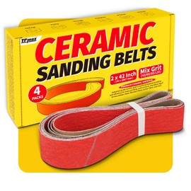 2x42 Inch Ceramic Sanding Belts (40/60/80/120 Grits) – High-Performance Sander Sharpening Belts for Knife Making, Metalworking, and Woodworking
