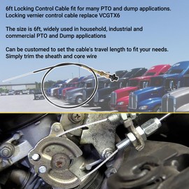 FANHAY VCGTX06 6FT Heavy Duty Vernier Adjustable Black Locking 6 FT Throttle Control Cable Vernier Control Cable