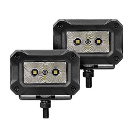 Go Rhino Xplor Lighting: Bright Series 3x2 Rectangle Flood Light Kit (Pair) | Surface Mount (Threaded Stud Mount) Aluminum, Black | 751003023FBS