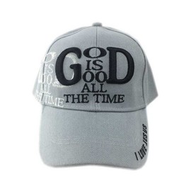 God is Good All The Time Bible Verse Church Christian Baseball Cap Hat Visor Sun Protection (Gray)