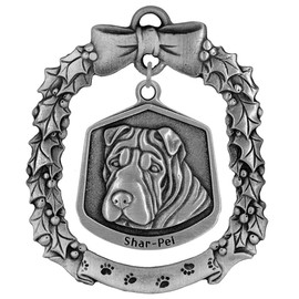 Hampshire Pewter Shar-pei Dog Christmas Ornament