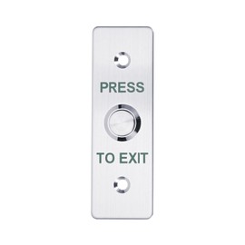 Stainless Steel Push to Exit Button - 12V DC Push to Exit Switch,NO/COM Outputs, Surface Mount Request-to-Exit Device for Access Control Systems