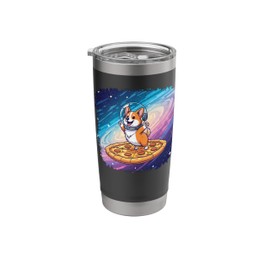Galaxy Corgi Dog Astronaut Pizza Space Animal Cute Stainless Steel Insulated Tumbler