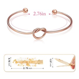 COFOZA 9pcsNo Bend Hair Clips 9pcs Rose Gold Knot Bracelet Bridesmaid Proposal Bachelorette Party Favors Gifts Set No Crease Hair Clips Gold Glitter Makeup Styling Hair accessories for Bride Women Girls