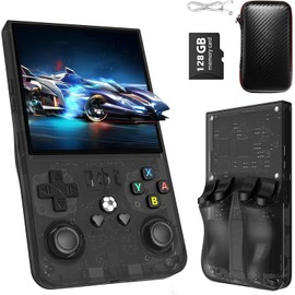 R36MAX Retro Handheld Game Console, 18000+ HD Games Mini Retro Video Console, 4.0 Inch IPS Screen, 128GB Memory, Portable Arcade Video Gaming Console Gift for Adults